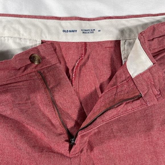 Old Navy mens weathered rose red Ultimate Slim flat front 10" shorts - size 40 - Picture 5 of 10
